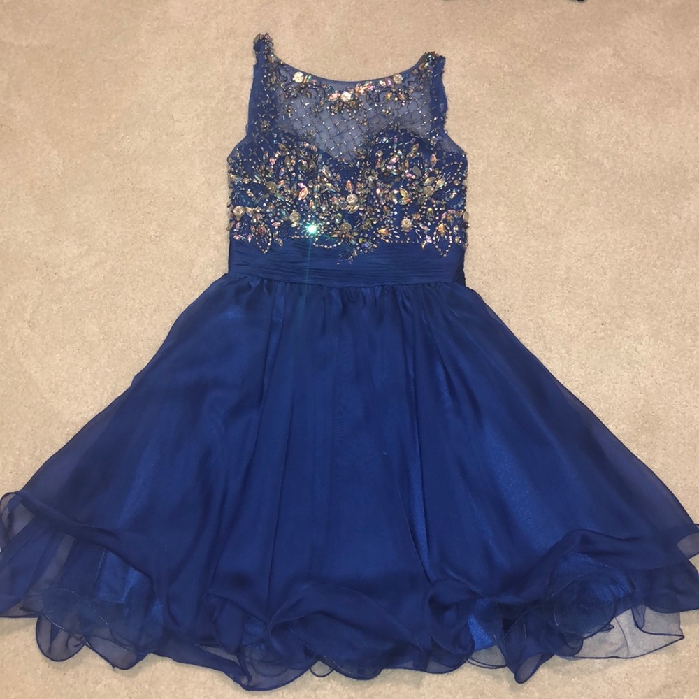 Blue sparkly homecoming dress